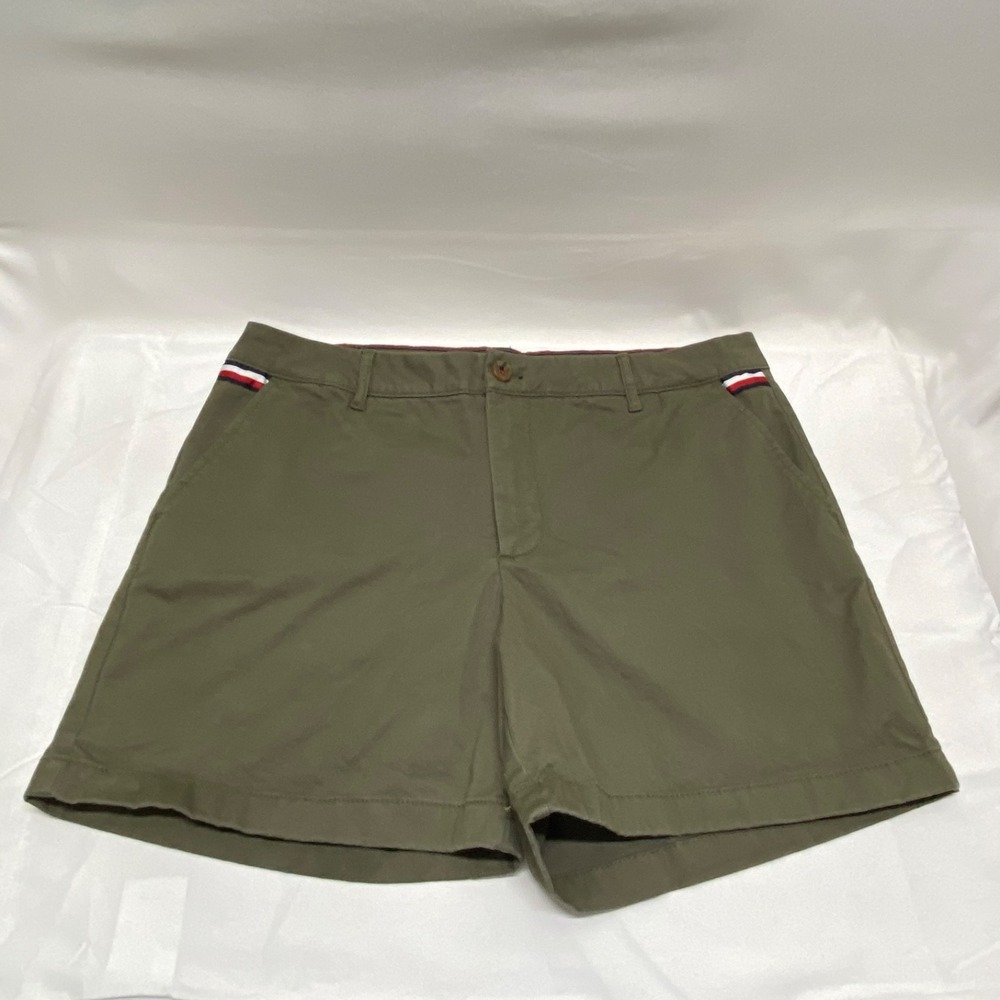 Tommy Hilfiger Shorts Women's 14 Military Green Stretch 5" Classic Slim Fit NWOT